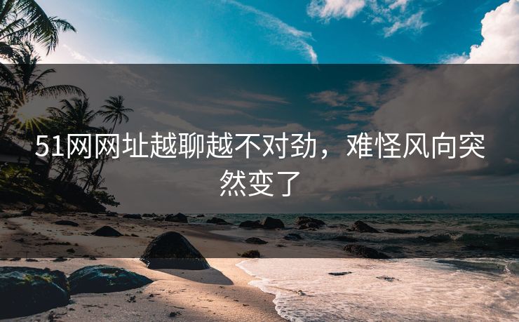 51网网址越聊越不对劲，难怪风向突然变了